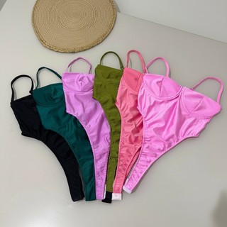 Body Queridinho em Poliamida Acetinada com Aro de Sustentação Alça Reguladora Body Feminino Cavado Acetinado Moda Verão
