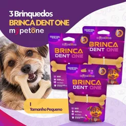 Kit 3 Brinquedo Osso Bamboo Brinca Dent One Sabor Bacon - I - Pequeno