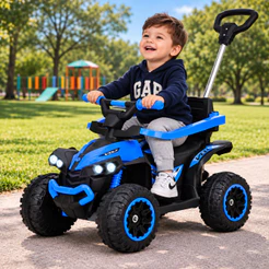 Carrinho Quadriciclo Passeio Eletrico Maral Infantil com Haste Aro de Proteção Som Luz e Bateria 6v