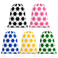 Mochilinha Saco Futebol 20x28 cm Lembrancinha Infantil Festa Aniversário Várias Cores Bolsas para Doces