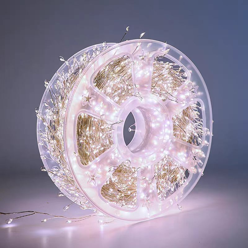 Cordão Luz Fogos Artifício LED 10M/20M Com Controle Remoto IP44 À Prova D'água Decoração Quarto Festa Natal