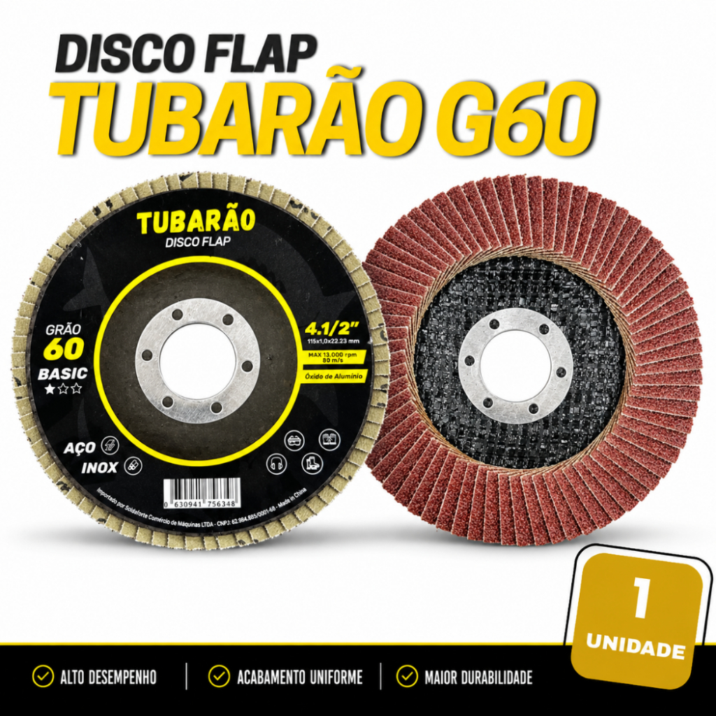 Disco Flap 4.1/2" Grão 60 G60 - Tubarão