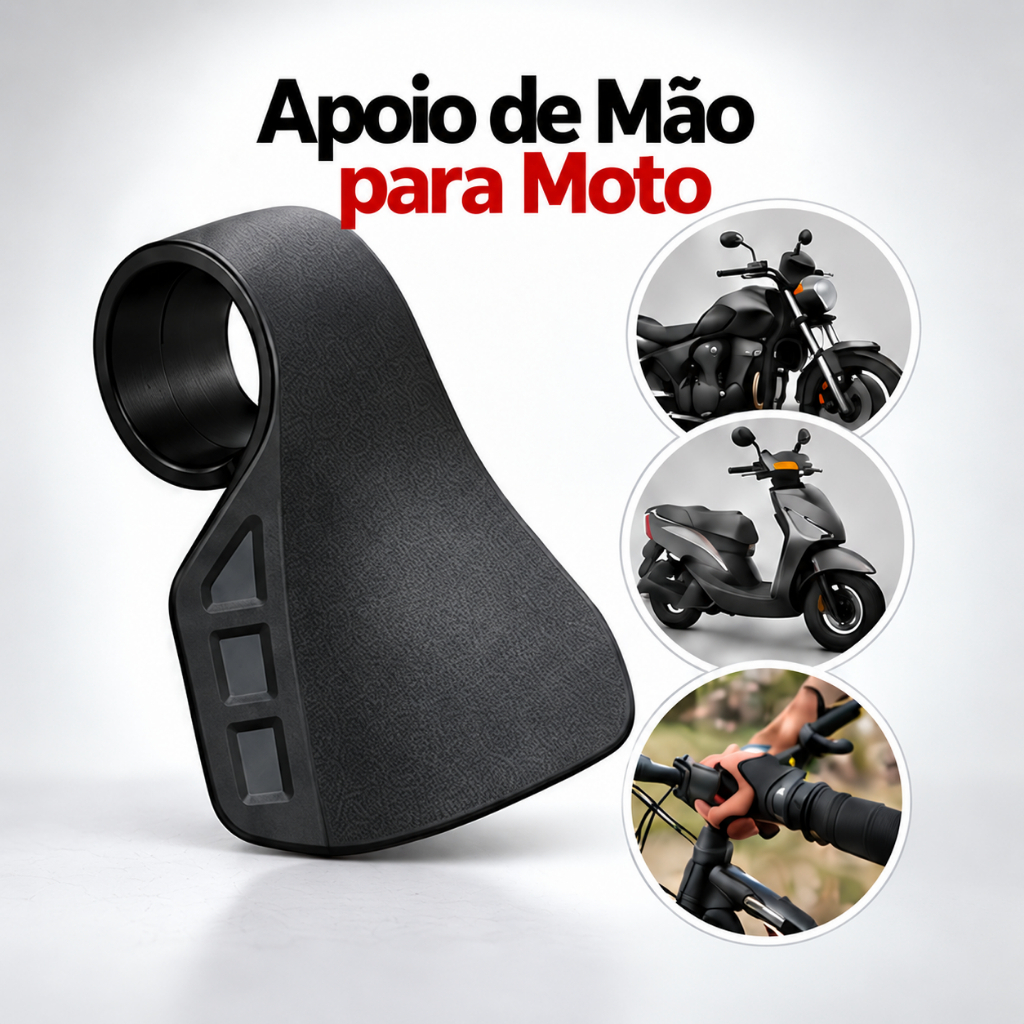 Apoio de Mão para Moto Descanso de Punho para Manopla do Acelerador Preto