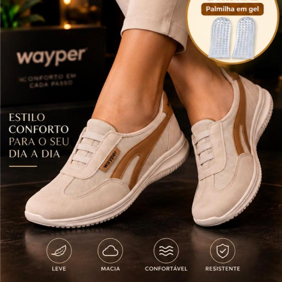 Tênis Sapatilha Casual  Feminina  Esportiva Com Palmilha em Gel Leve Macio Confortável na promoção