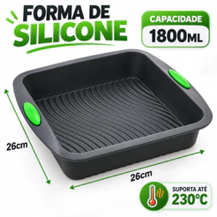Assadeira De Silicone Forma Quadrada Antiaderente Bolo Pudim Torta Mousse Forno Freezer Livre BPA