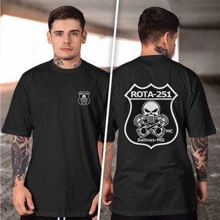 Camisetas Masculina  Logo Rota-251 Salinas-MG 100% Algodão Gola Redonda Estampado