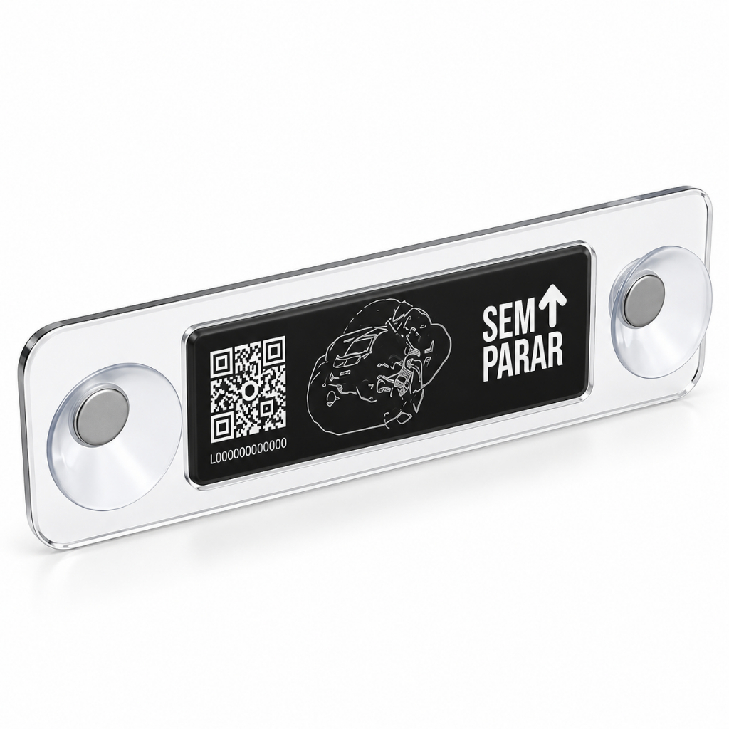 Suporte Acrílico Transparente Ventosas Tag Sem Parar Pedágio Automático Parabrisa Vidro Automotivo Instalação Rápida Fix