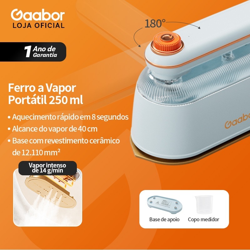 Gaabor 1200W Ferro a Vapor Esterilização Remoção Ácaros Alta Temperatura 127V/220V HM-M03A — oferta na Shopee