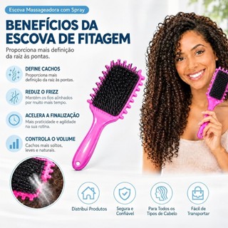 Escova de Cabelo com Cerdas de Javali Com Dentes para Reduzir a Pressão e Separação Garantindo Cachos Perfeitos