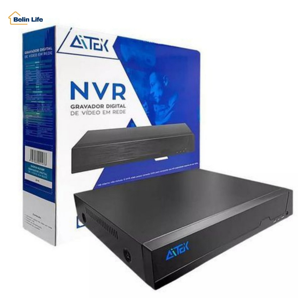 NVR 4K Aitek SIGMA-N210 N216 N236 H.265+ XMEYE 10 16 36 Canais para Sistema IP ONVIF