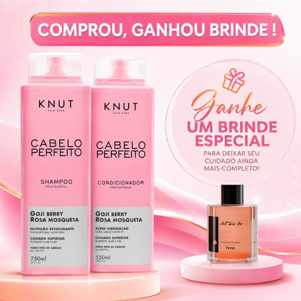 Kit Knut Cabelo Perfeito Shampoo 750ml + Condicionador 550ml