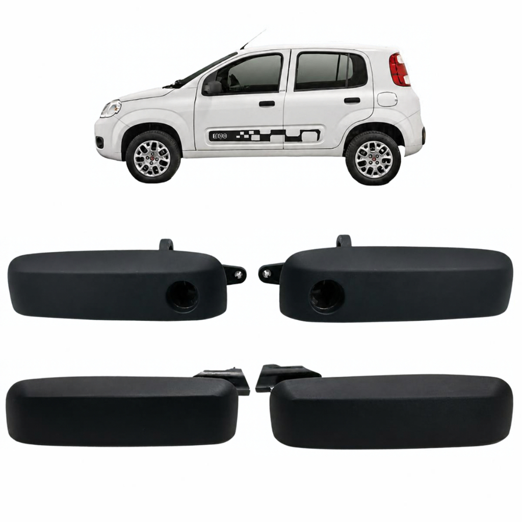 Kit 4 Maçanetas Puxador Externo Uno Vivace 2010 2018 C/FURO DO MIOLO