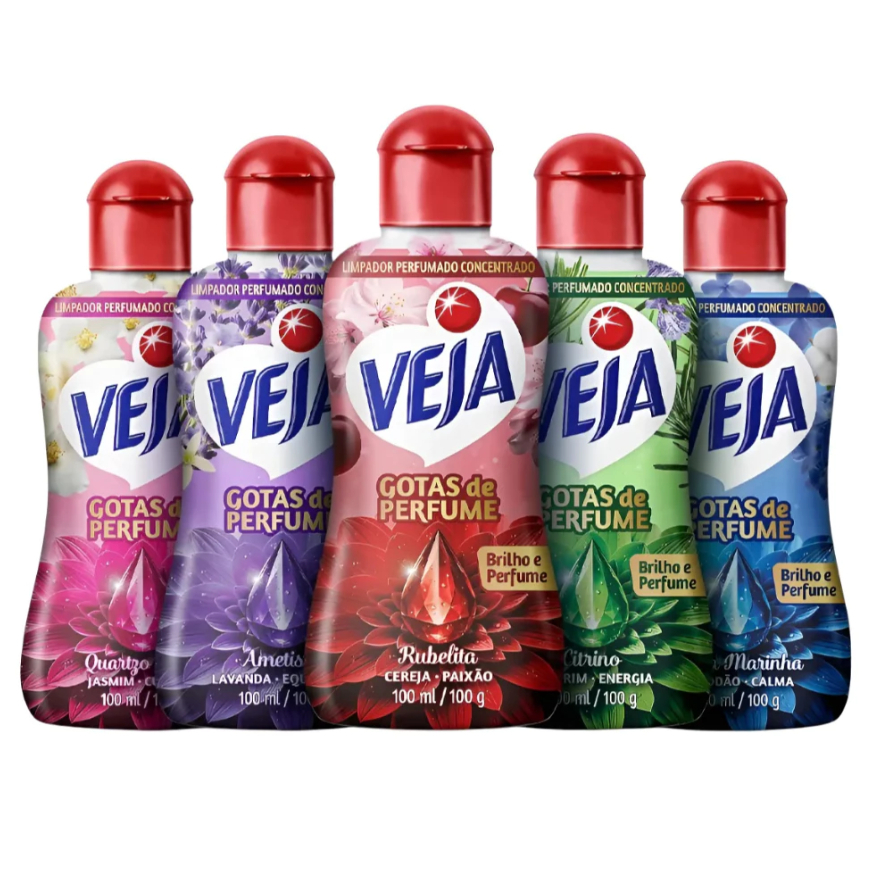 Kit com 5 Veja Gotas de Perfume 100ml Uma de Cada