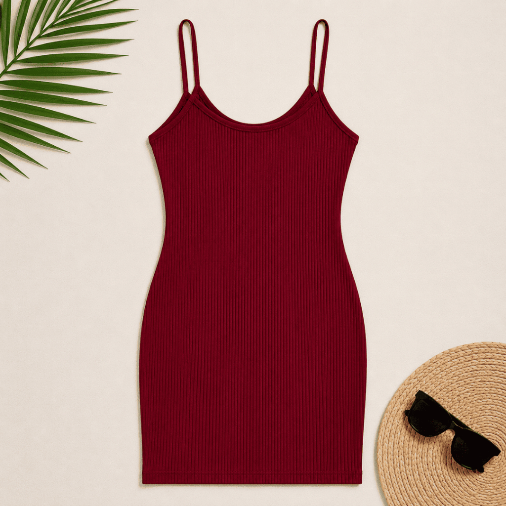 Vestido Tubinho Canelado Midi Alcinha Envio Imediato Direto da Fabrica - P/M/G/GG