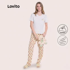 Lovito Conjunto de Pijama Calça Comprida Estampa Bolinhas PJB18631896