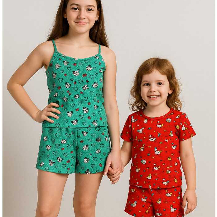 Baby Dool MeninA Infantil / Juvenil / Pijama MeninA Infantil /Juvenil ( Conjunto Malha Suede Blusa e Short ) Verão