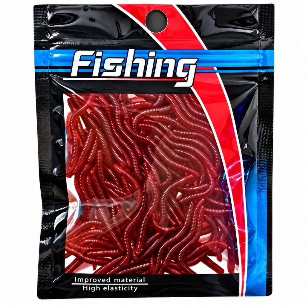 100/200 Minhoca Artificial Para Pesca Realista Aromatizada, Minhoca Silicone Macio