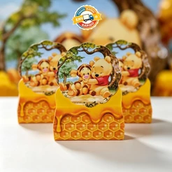ENVIO RAPIDO Kit 20 Porta Bis Duplo Ursinho Pooh Puff Baby Lembrancinha Decoração Infantil Personalizados Aniversario