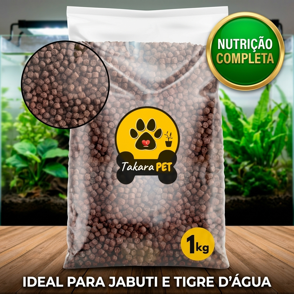 Racao para Tartaruga Aquatica e Tigre d'Agua Adulto Pellets 5mm Flutuante Nutricao Completa 1kg