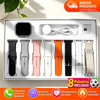 Relógio Inteligente Novo 2026 Kit 8 em 1 Diversos Modos Esportivos Resistência IP67 Entrega no Dia Seguinte de São Paulo