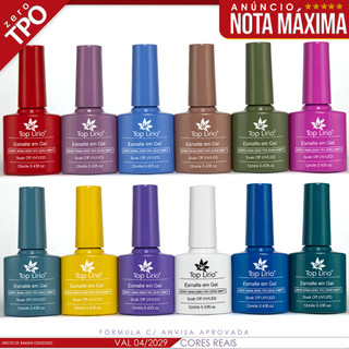 Kit 12 Esmaltes em Gel Led Uv COLEÇÕES p/ Unhas Manicure 12ml Lirio/Bella Rosa
