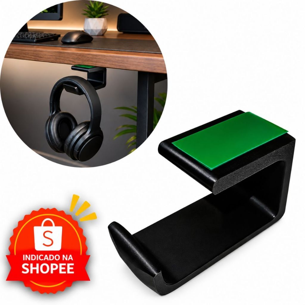 Suporte de Mesa Para Fone Headset Controle Gamer Universal Elegante Minimalista