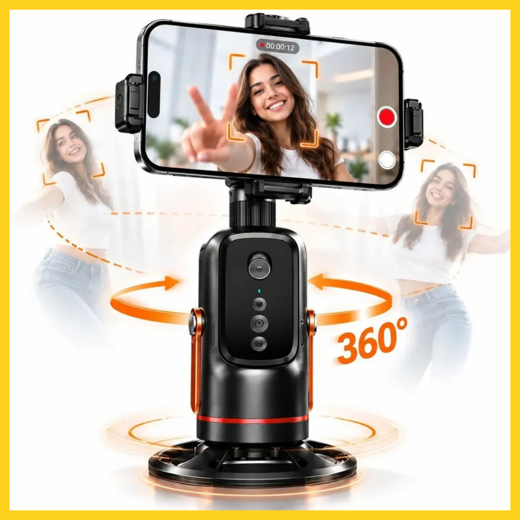 Estabilizador Gimbal Suporte Celular 360 Rastreamento Facial Inteligente com Luz Led
