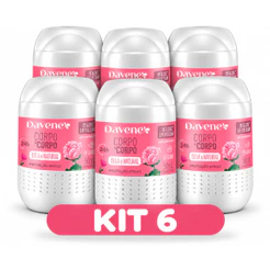 Kit 6 Desodorante Davene Corpo À Corpo Roll On Natural Nova Embalagem