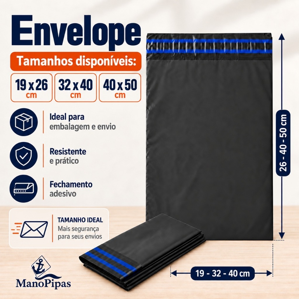 Kit 50 | 100  | 200 unds | Envelopes Segurança Plástico Correios Embalagens Envios Saco Inviolável