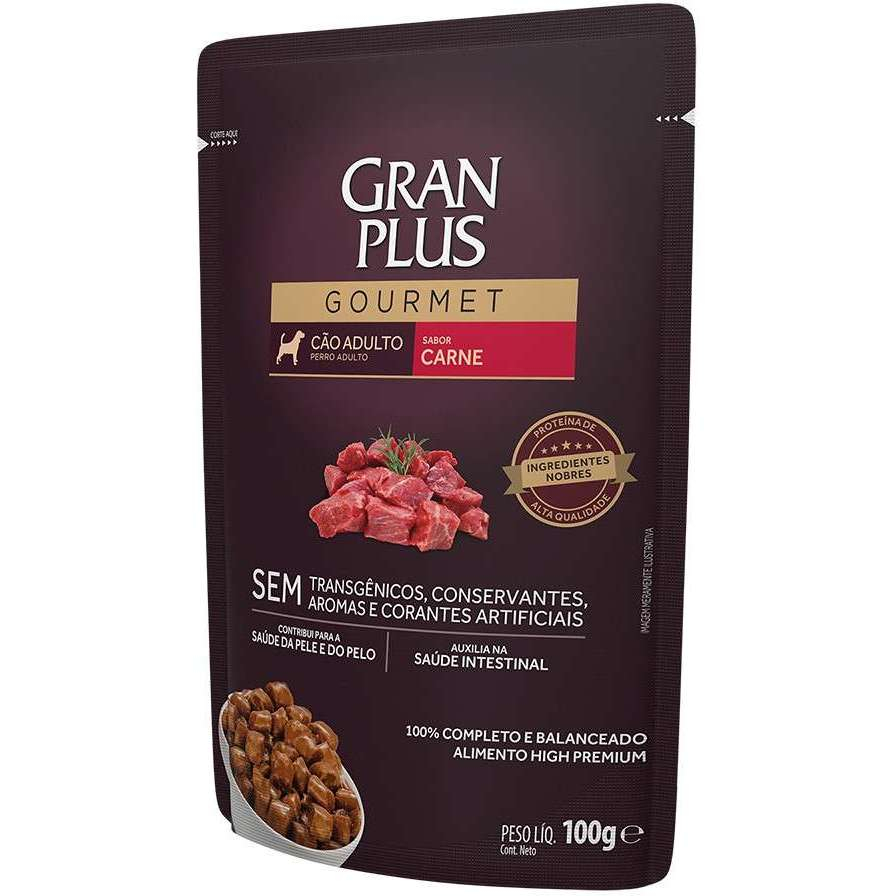Caixa 18 und Sachê Granplus Gourmet Adulto Carne 100 gr — imagem 2 de 2