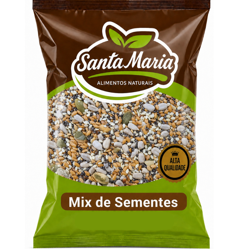 Mix de Sementes Low Carb Premium Chia Linhaça Abóbora Girassol e Gergelim 200g 500g 1kg Nuts Premium