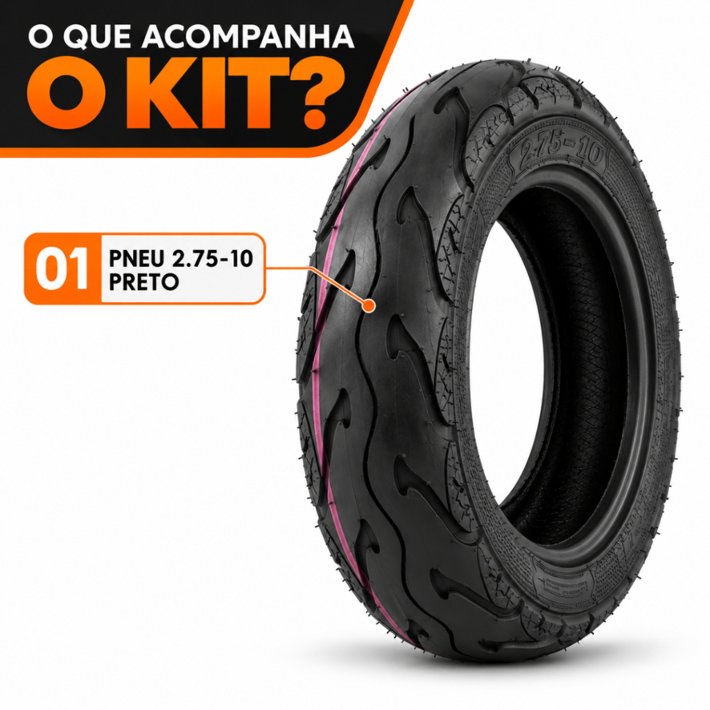 Pneu 2.75-10 Preto Para Scooter E Bicicleta Eletrica Aro 10 — foto 4