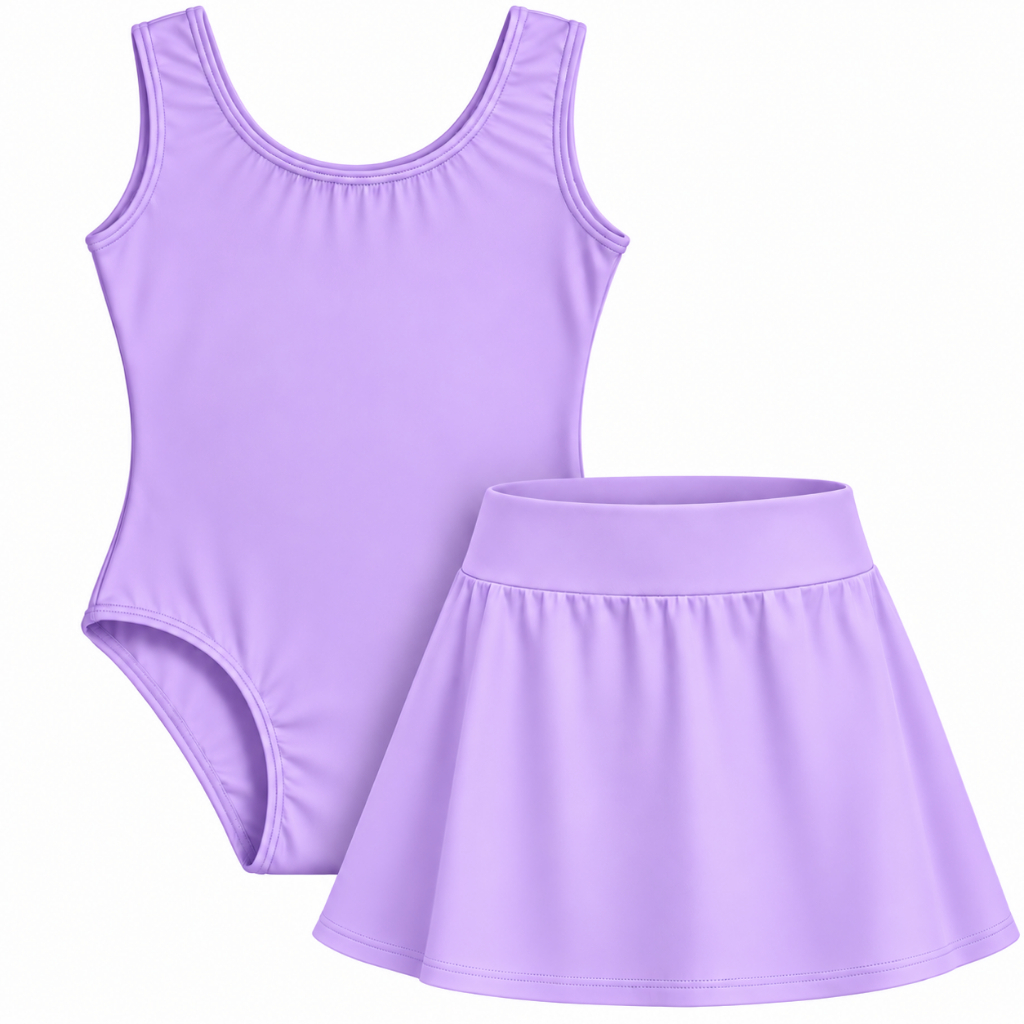 KIT Ballet Bale collant body regata + saia cós (envio imediato) Rosa, Preto, Branco, Lilás, Pink Azul bebê - Tam 2 a 16 — imagem 2 de 2