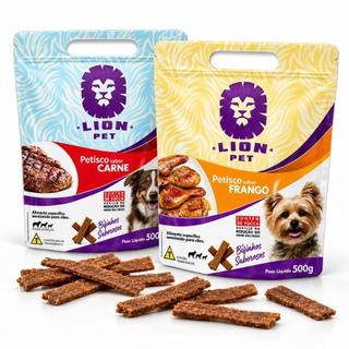Bifinho para Cães Lion Pet 500g – Petisco Canino Saboroso em Carne ou Frango, Ideal para Recompensa, Treinamento Pet.