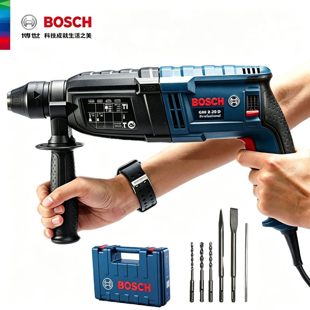 Bosch GBH 2-28D Martelete Furadeira de Impacto Rotativo 1600w profissão Rompedor Demolidor Perfurador Com Acessorios