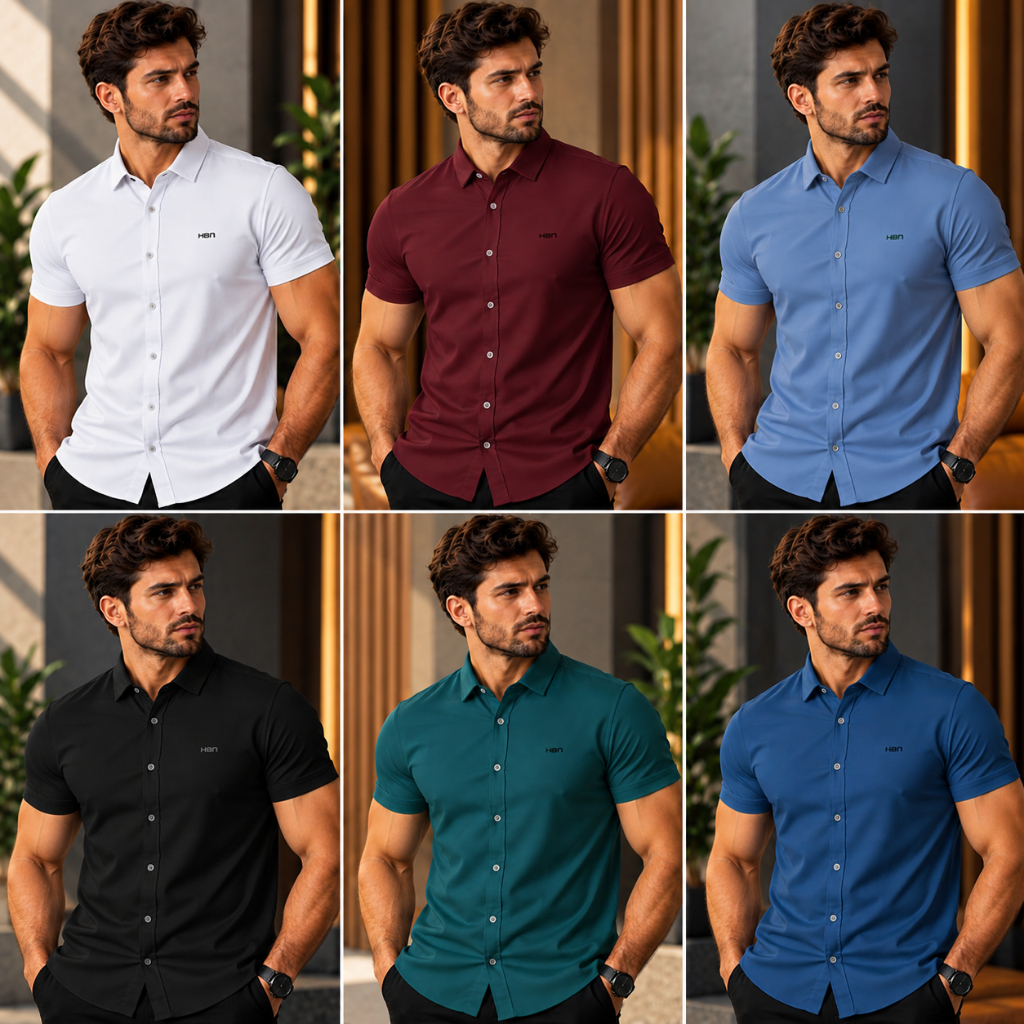 Camisa masculina em viscose com elastano, confortável, elegante e com ótimo caimento. Não amassa com facilidade P ao GG