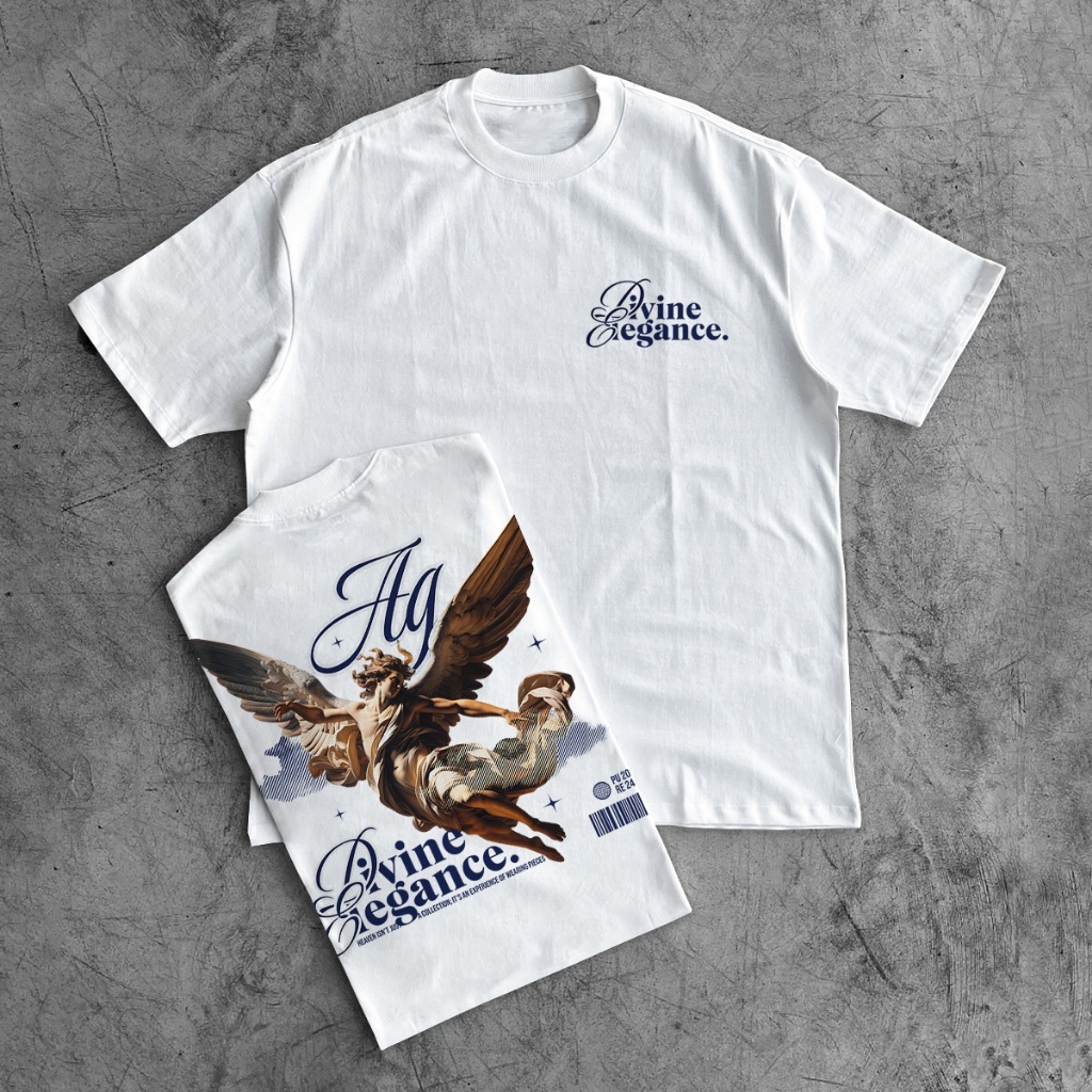 Camiseta Unissex Oversized Divine Elegance Estilo Streetwear Casual Confortável Moderna E Versátil