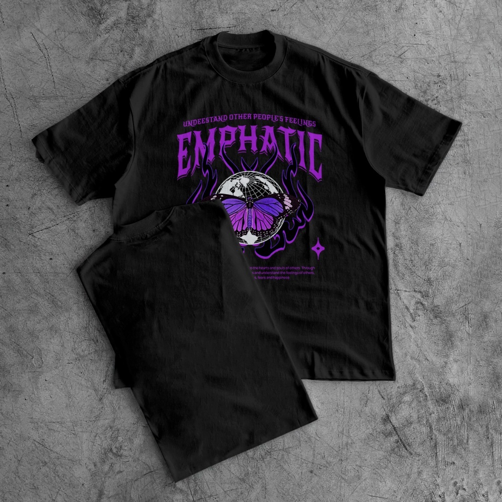 Camiseta Unissex Oversized Estampada Borboleta Gótica Arte Gráfica Streetwear Globo Terrestre Manga Curta Moderna