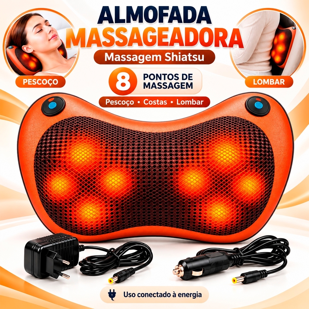 Travesseiro Almofada Massagem Massageador Pescoço Nuca Pés 110V/220V