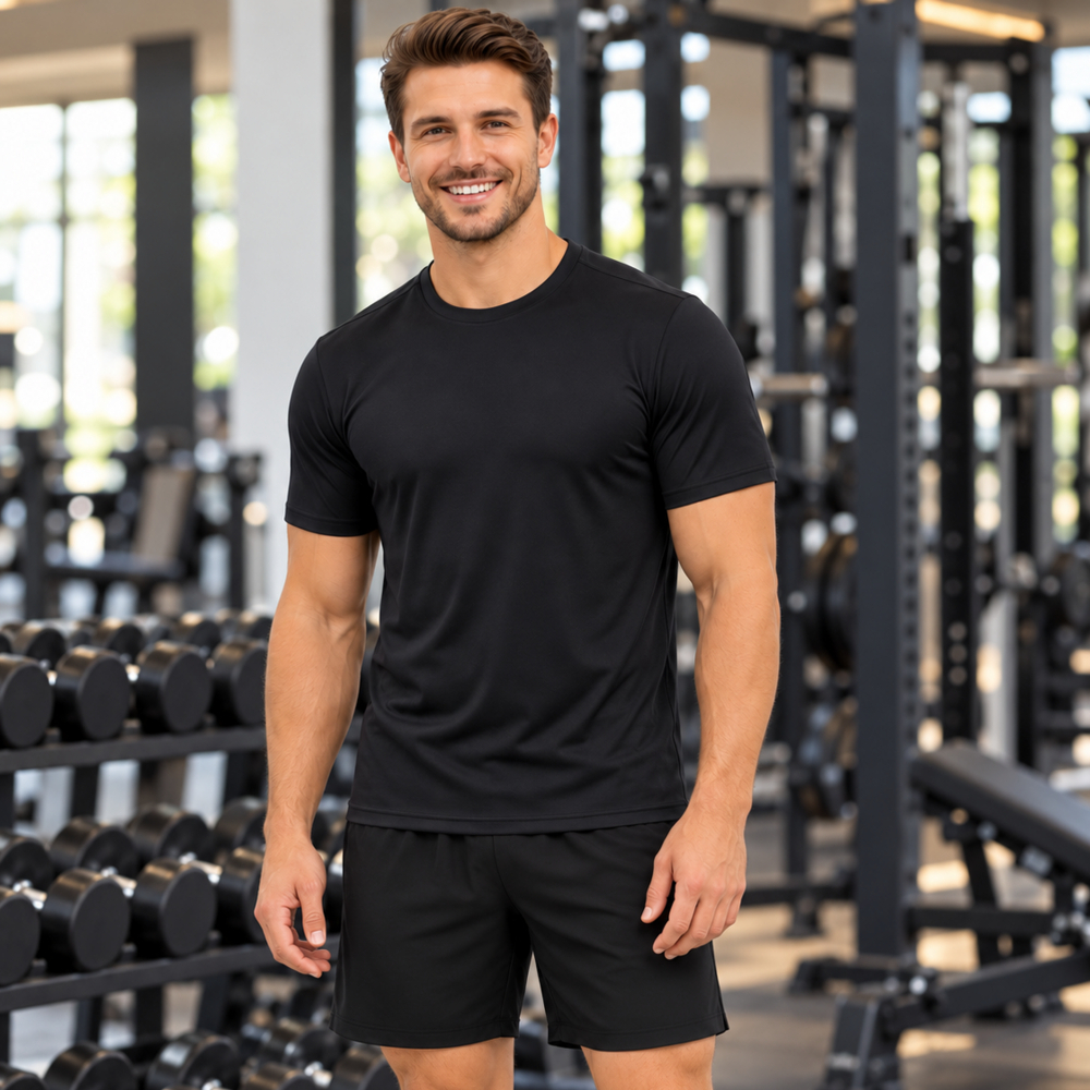 Camiseta Dry Fit Masculina Lisa Manga Curta para Academia Treino Corrida e Esportes Camisa Esportiva Básica 1 Unidade