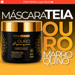 Mascara Teia Hidratação Ouro Marroquino 500g | Efeito Teia Com Argan e Marula para Cabelos Ressecados | Fina Maria
