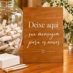 Placa Decorativa Casamento deixe sua mensagem para os noivos Recepção
