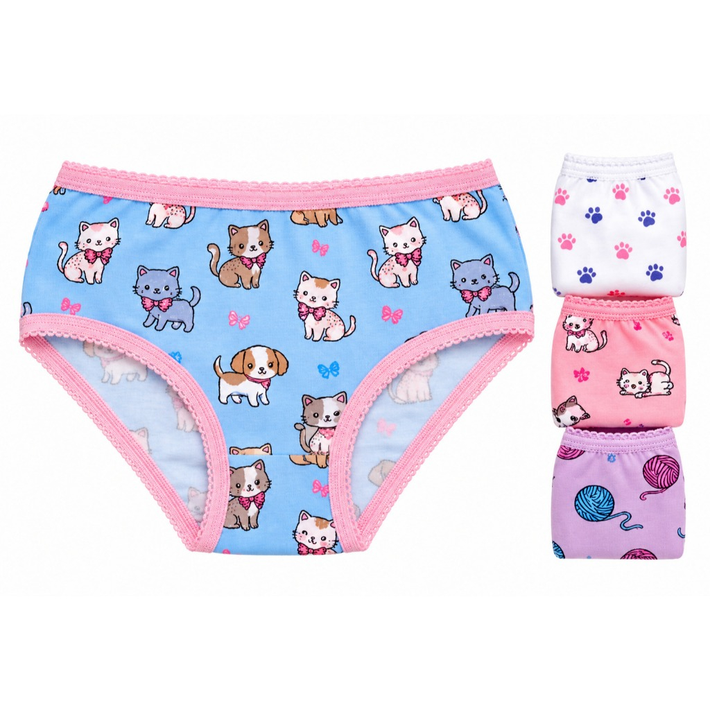 Kit 10 Calcinha Infantil 100% Algodão Com Elastico Criança Menina Confortável e Macia