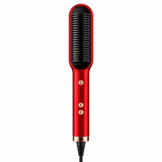 Escova Alisadora Bivolt 5 em 1 - Alisa, Hidrata, Modela, Alinha e Anti-Frizz - Vermelha