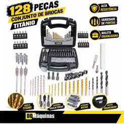 Jogo de brocas em titânio 128 peças - Fasterr