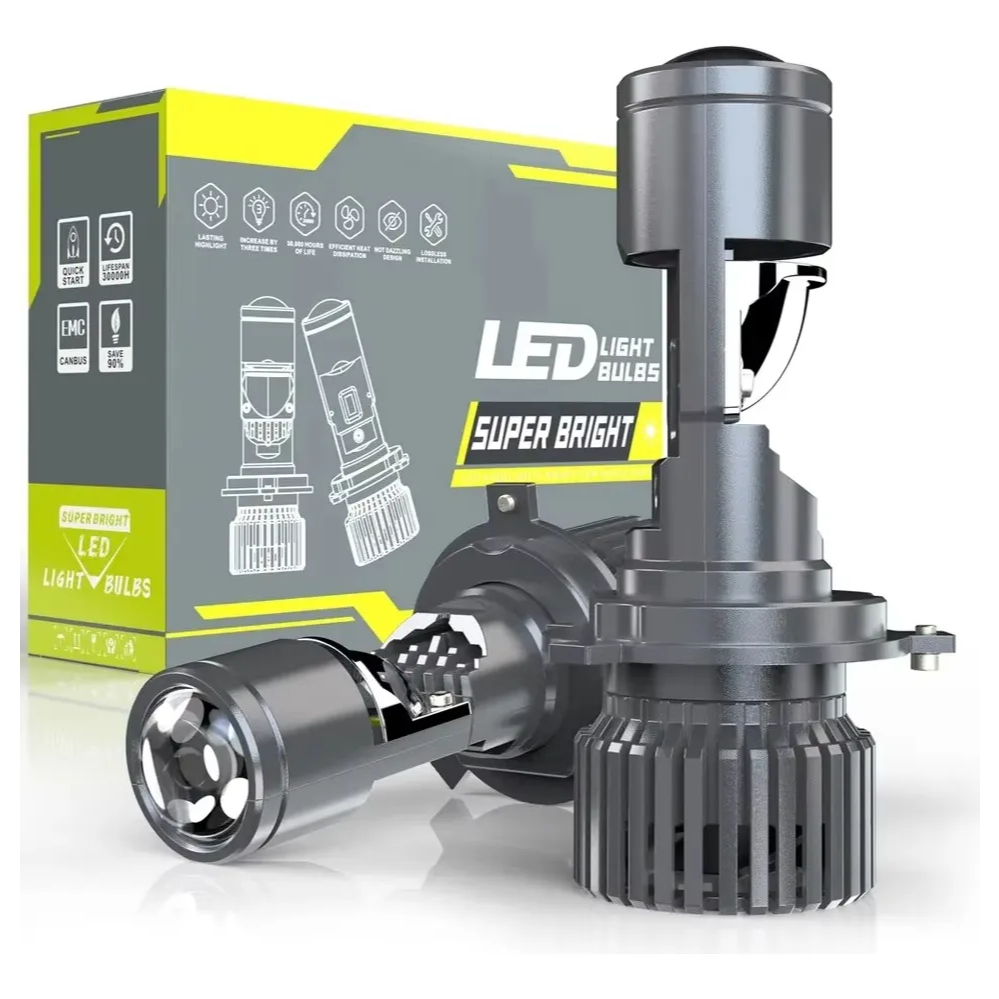400w 60000lm Par Mini Projetor H4 Ultra Led Lampada Canhão para Farol de Carro Motocicleta 12V 24V