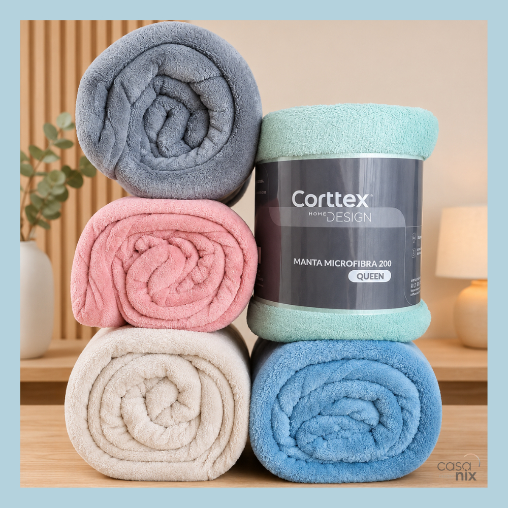 Manta Grossa Microfibra Corttex Super Soft Home Design 200g/m² Cobertor Casal Queen Antialérgico