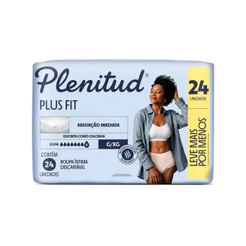 Roupa Íntima Descartável Plenitud Plus G/XG com 24 Unidades