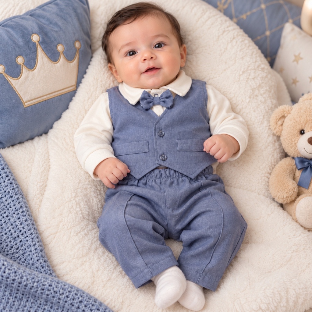 Conjunto Social para Bebê com Gravata Borboleta Zaion