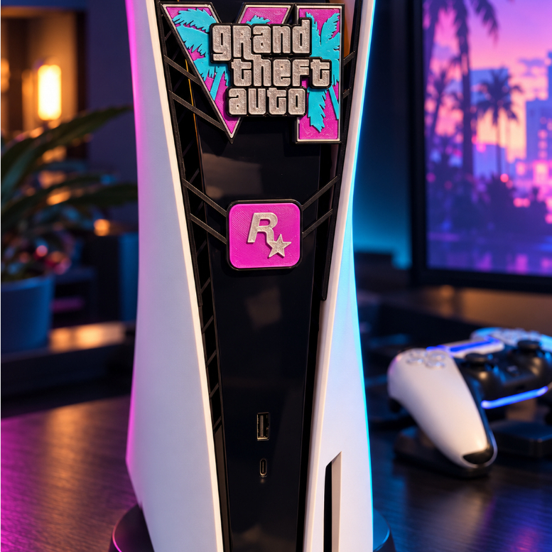 Capa Grade Frontal Decorativa para PlayStation 5 PS5 Tema GTA VI